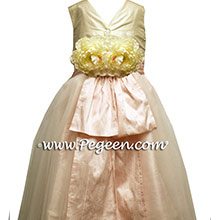 BISQUE AND BABY PINK flower girl dresses