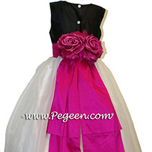 Bright hot pink (boing) with black infant flower girl dresses 