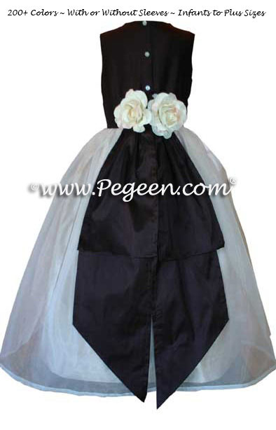 Silk organza flower girl dress in Semi-Sweet and Ivory style 313