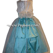 CUSTOM TIFFANY BLUE FLOWER GIRL DRESSES