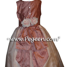 PINK AND RUM PINK SILK ORGANZA FLOWER GIRL DRESSES