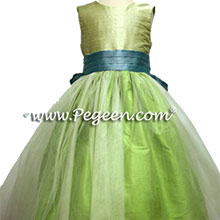 apple green, adriatic and summer green  flower girl dresses