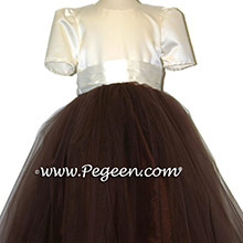 chocolate brown tulle ballerina silk flower girl dresses