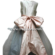 IVORY TULLE WITH PINK AND BLUE FLOWER GIRL DRESSES