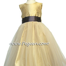 PUREGOLD AND CHOCOALTE flower girl dresses 