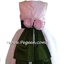 PINK AND GREEN flower girl dresses