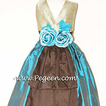 BALTIC AND BROWN AND SAGE GREEN CUSTOM Flower Girl Dresses