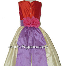yellow red and purple Flower Girl Dresses