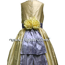 buttercreme flower girl dresses with lilac sash