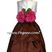 chocolate brown  flower girl dresses