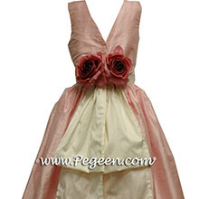Pink cottoncandy silk junior bridesmaids dresses