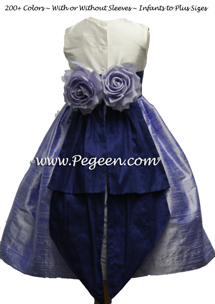 Lilac and Grape Silk flower girl dresses for your wedding party 