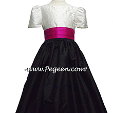 BLACK AND WHITE AND FUSCHIA (BOING) flower girl dresses