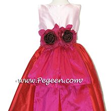 FUSCHIS, RED &  pink tulle flower girl dresses