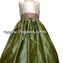 sage and taupe flower girl dresses
