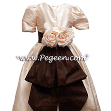 PINK AND chocolate brown FLOWER GIRL DRESSES