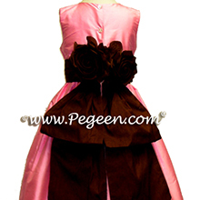 PINK AND chocolate brown FLOWER GIRL DRESSES