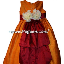 tangerine flower girl dresses