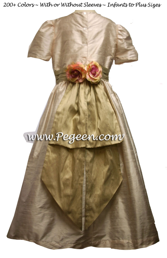 Toffee and wheat junior bridesmaid dress style 383