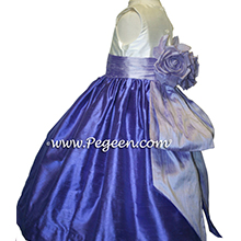 violet and lilac flower girl dresses