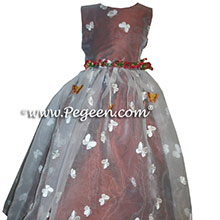 Rust Silk Flower Girl Dresses