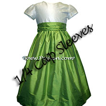 Sprite green and ivory flower girl dresses