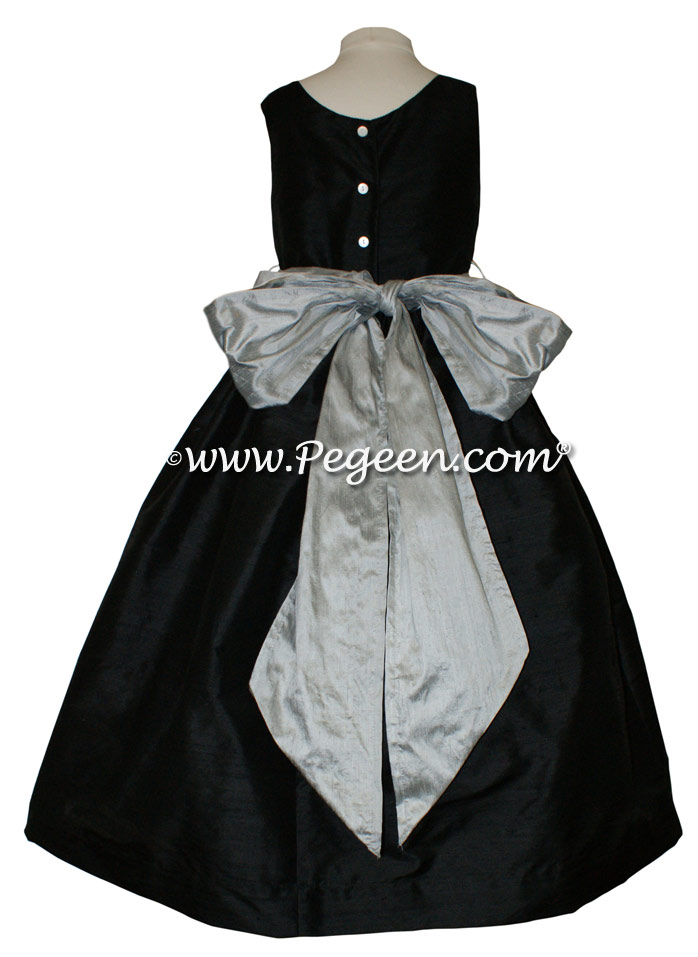 Morning gray and black Jr Bridesmaid dress style 388
