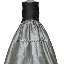 Morning Gray and Charcoal Gray flower girl dresses Style 388