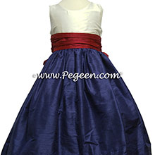 GRAPE (PURPLE) AND BEAUTY (RED) and ivory flower girl dress