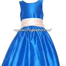 PETAL PINK AND MALIBU BLUE Flower Girl Dresses
