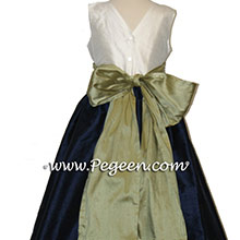 NAVY AND SAGE GREEN flower girl dresses