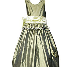 Jr BRIDESMAIDS DRESSES in Olive green and Celery