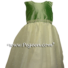 leaf green nile green flower girl dresses