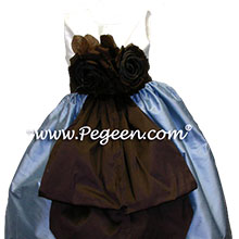 FRENCH BLUE AND SEMISWET chocolate brown flower girl dresses