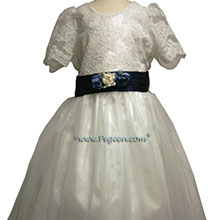 aloncon lace navy and white flower girl dresses