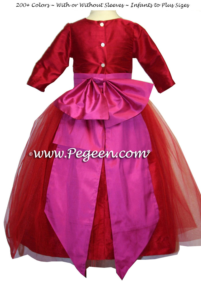 Red Silk Infant Holiday Dress 394
