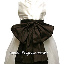 Semi-sweet brown and ivory flower girl dresses