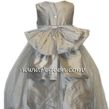 Sparkle tulle in platinum and silver tulle flower girl dresses Style 394
