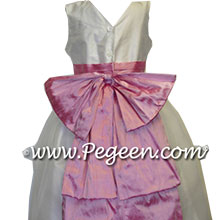 Rose pink silk matching priscilla of boston flower girl dresses