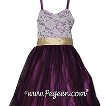 ALONCON LACE AND PURPLE tulle flower girl dresses