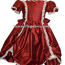 Claret SILK DRESS FOR FLOWER GIRL by Pegeen Style 397