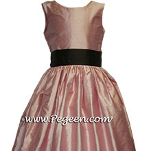 LOTUS PINK and  CHOCOLATE BROWN flower girl dresses