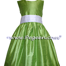 CUSTOM APPLE GREEN FLOWER GIRL DRESSES