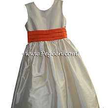 Flower Girl Dresses in Bisque and Orange - Pegeen Classic Style 398
