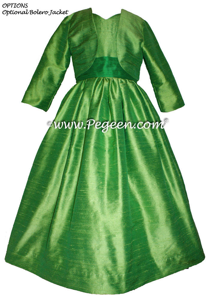 Key Lime and Shamrock Green Tinkerbell Styled flower girl dress