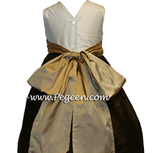 Chocolate brown and camel flower girl dresses
