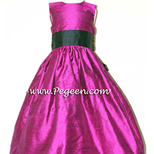 flamingo pink and black CUSTOM Flower Girl Dresses