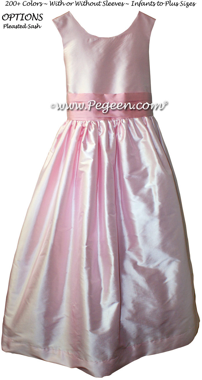 Hibiscus Pink and Bubblegum Pink Flower Girl Dress Classic Style 388