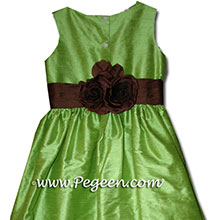 JASMINE GREEN AND CHOCOALTE BROWN flower girl dresses