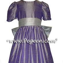 Lilac and grape flower girl dresses